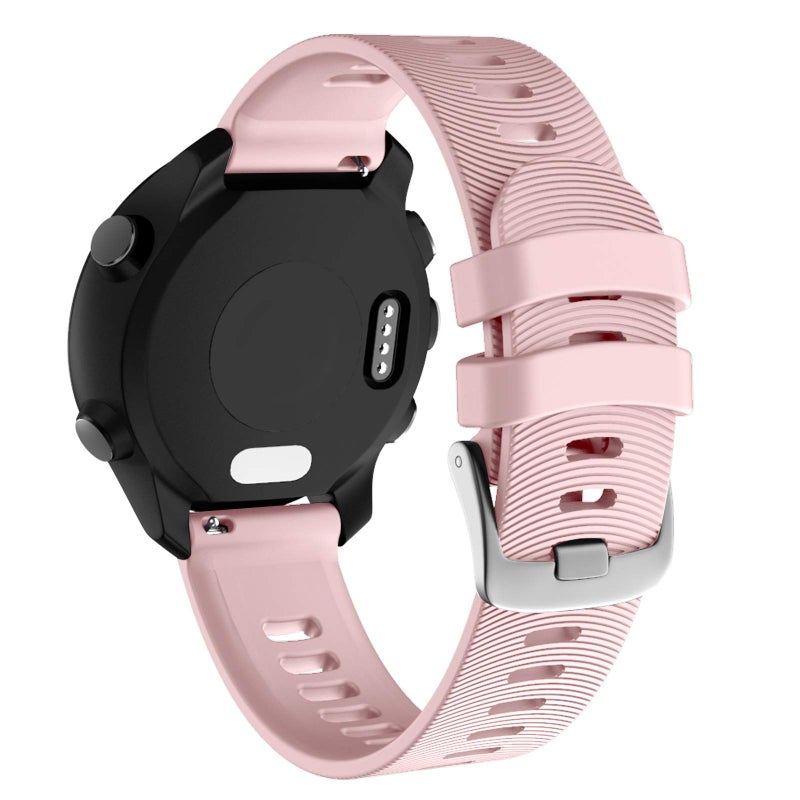 ISABAKE Watch Band for Garmin Forerunner 245/245 Music/Forerunner 645/645 Music,Compatible with Garmin Vivoactive 3 /Venu Sq/Vivomove HRï¼Œ20mm Soft Silicone Replacement Wristbands (Pink) - Image 2